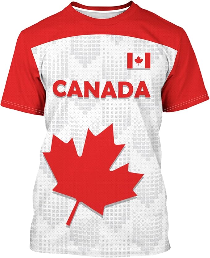 CANADA National Soccer Shirt for Men Football Jersey Style T-Shirt Classic Training Tee for Fans