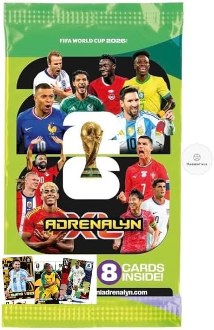 Panini World Cup 2026 Soccer Trading Pack of 8 Soccer Cards + Bundle with hassentials Sticker World Cup Cards