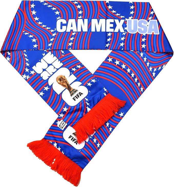 Official FIFA World Cup 2026 Edition USA Fan Scarf - USA Themed Soccer Supporter Scarf, Lightweight Polyester, Stadium & Watch Party Accessory