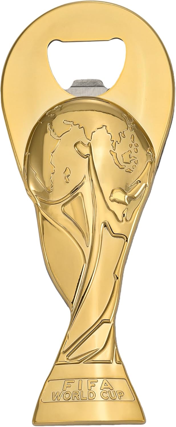 Official FIFA World Cup 2026 Edition - 6" inch 2.5D Gold Trophy Magnet Bottle Opener - Timeless Collector’s Item - Ideal for Refrigerators, Metal Coolers or any Magnetic Surface