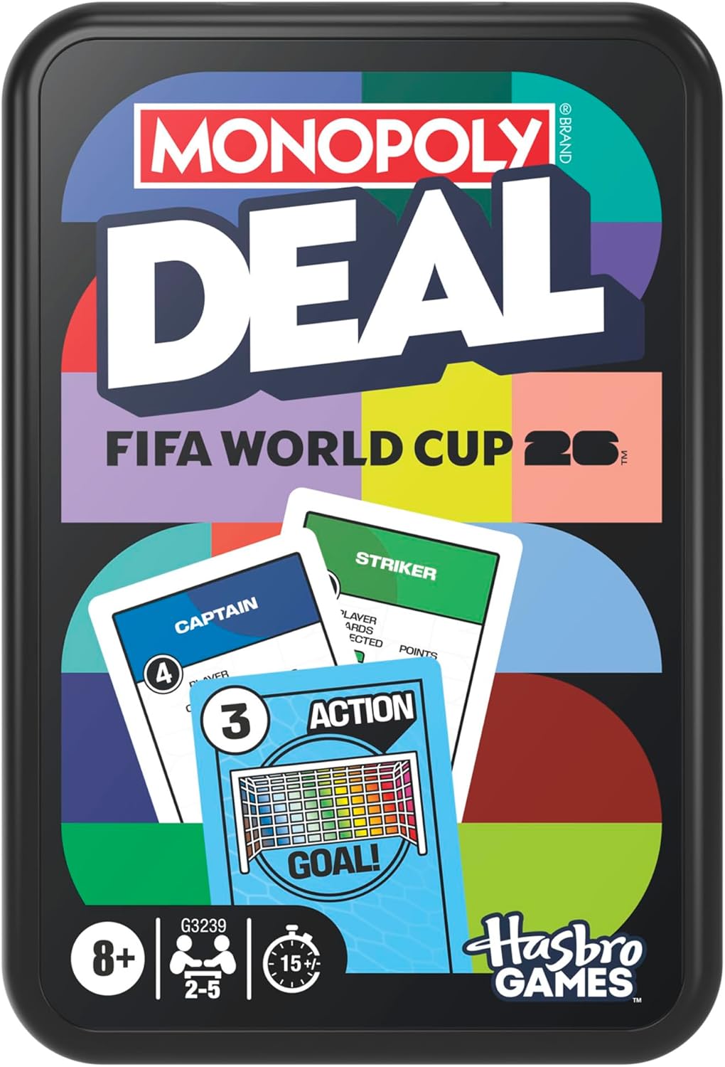 Monopoly Deal FIFA World Cup 2026 Edition Game – Officially Licensed FIFA World Cup Soccer Card Game for Kids – Ages 8+ – 2 to 5 Players – 15 Mins.
