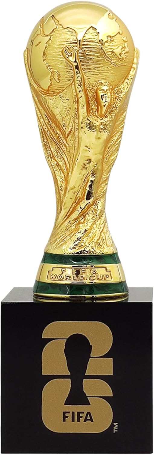 Official FIFA World Cup 2026 Edition - 4 Inch 3D Trophy w Acrylic Base - Timeless Collector’s Item Premium Zinc Alloy - FIFA World Cup Trophy Replica Perfect for Desk, Man Cave, Football Memorabilia